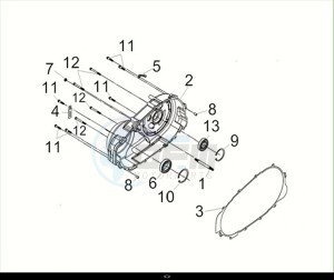 MAXSYM TL 508 (TL50W2-EU) (M2) drawing R. CRANK CASE COVER / MAXSYM TL 508 (TL50W2-EU) (M2)