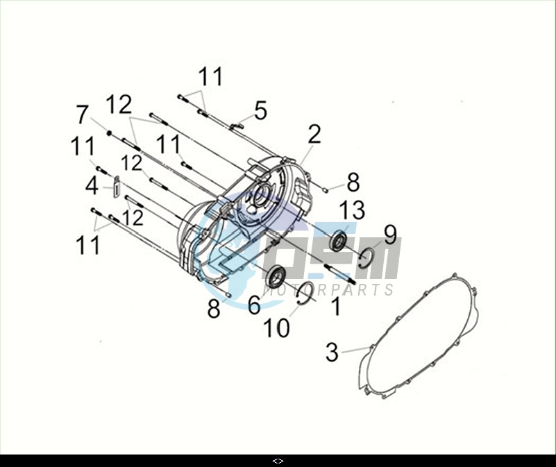 R. CRANK CASE COVER / MAXSYM TL 508 (TL50W2-EU) (M2)