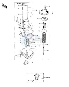 MC1 (A-B) 90 drawing CARBURETOR -- 73-75 MC1_MC1-A_MC1-B- -