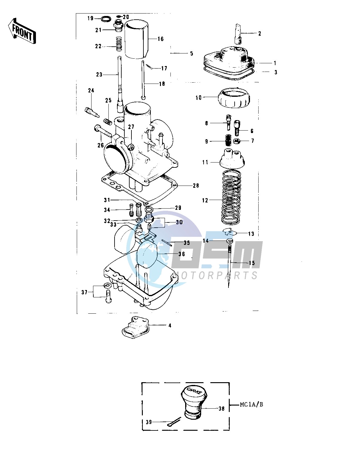 CARBURETOR -- 73-75 MC1_MC1-A_MC1-B- -