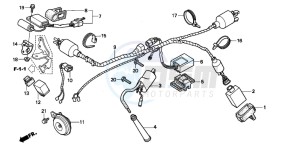 XR400R drawing WIRE HARNESS/ IGNITION COIL (DK/ED/U)