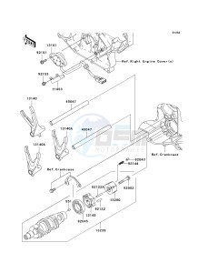 VN 2000 D [VULCAN 2000 LIMITED] (6F) D6F drawing GEAR CHANGE DRUM_SHIFT FORK-- S- -