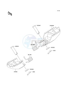 KX 100 A [KX100 MONSTER ENERGY] (A6F - A9FA) D9FA drawing FOOTRESTS