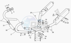 V 11 1100 Le Mans Le Mans drawing Exhaust unit