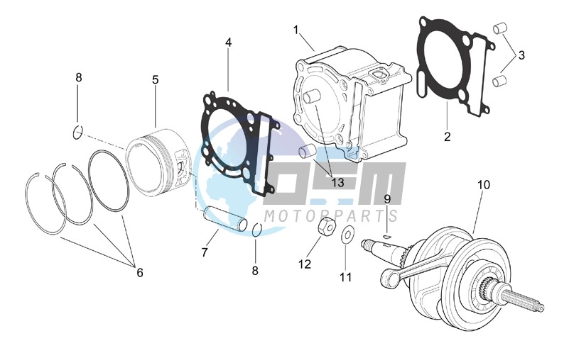 Drive shaft - Cylinder - Piston