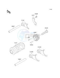 KX 65 A [KX65 MONSTER ENERGY] (A6F - A9FA) A7F drawing GEAR CHANGE DRUM_SHIFT FORK-- S- -