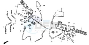 CB250 NIGHTHAWK drawing HANDLE LEVER/SWITCH/CABLE (1)