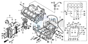 CB600F2 HORNET S drawing CRANKCASE