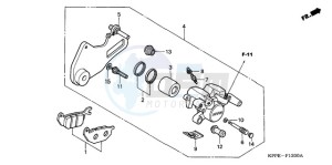 CBR125RWA UK - (E / BLA) drawing REAR BRAKE CALIPER