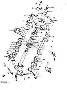 GSX1100 (Z-D) drawing STEERING STEM (GSX1100EZ)