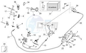 Scarabeo 400-492-500 Light drawing Lock hardware kit