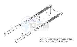 Leonardo 125-150 drawing Front fork - Sleeves