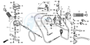 TRX420TM FOURTRAX drawing HANDLE LEVER/SWITCH/CABLE