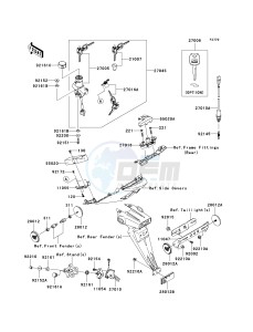 ZX 600 R [NINJA ZX-6R MONSTER ENERGY] (R9FA) R9F drawing IGNITION SWITCH_LOCKS_REFLECTORS