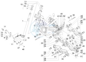 MP3 300 4t 4v ie lt ibrido drawing Fork steering tube - Steering bearing unit