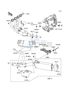 1400GTR_ABS ZG1400CEF FR GB XX (EU ME A(FRICA) drawing Muffler(s)