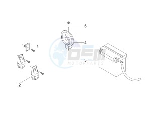 Carnaby 200 4t e3 drawing Remote control switches - Battery - Horn