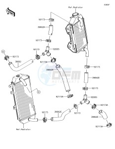 KX450F KX450HJF EU drawing Water Pipe