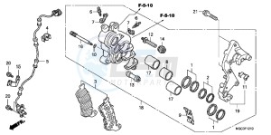 CB1100AD CB1100 ABS UK - (E) drawing R. FRONT BRAKE CALIPER (CB1100A)