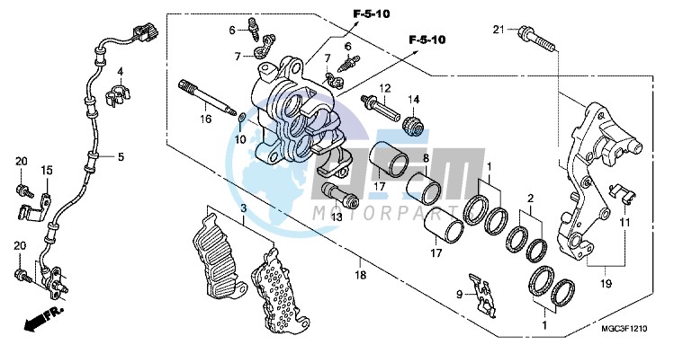 R. FRONT BRAKE CALIPER (CB1100A)