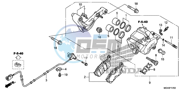 REAR BRAKE CALIPER