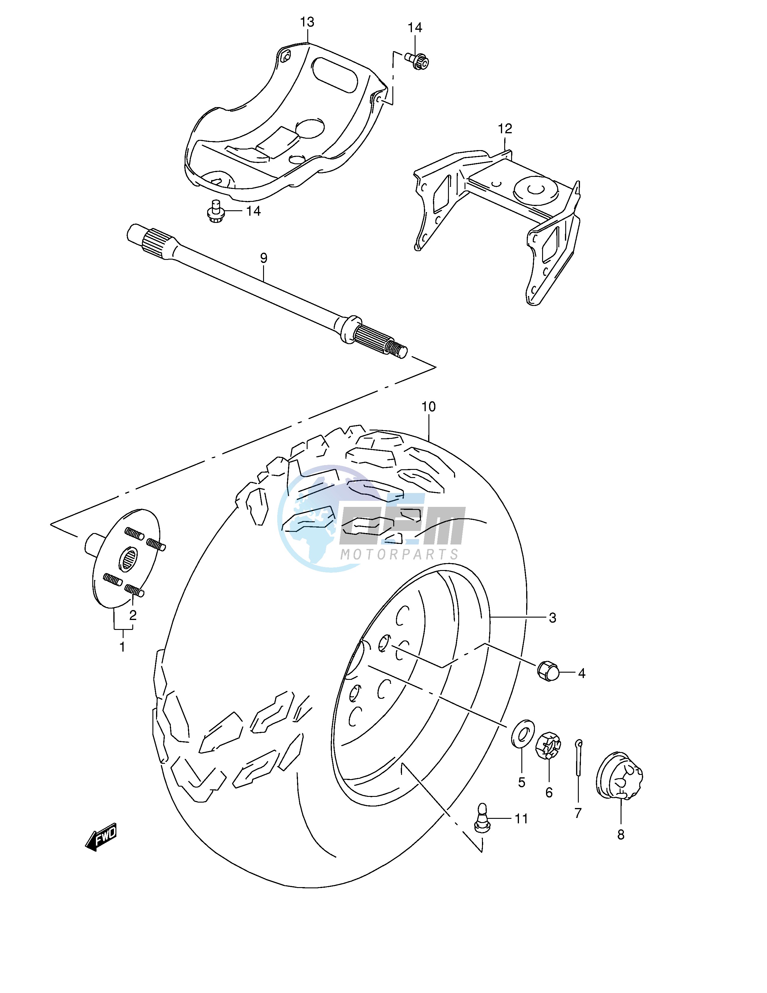 LEFT REAR WHEEL (MODEL W X)