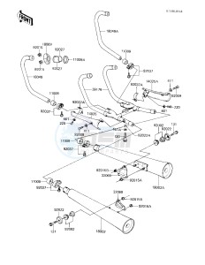 KZ 750 F [LTD SHAFT] (F1) [LTD SHAFT] drawing MUFFLERS