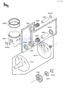 KX 250 C [KX250] (C2) [KX250] drawing CRANKSHAFT_PISTON -- 84 KX250-C2- -