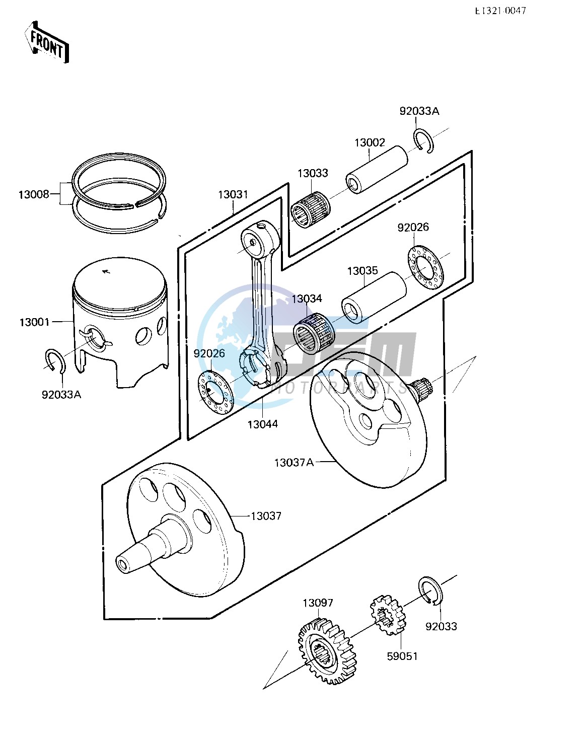 CRANKSHAFT_PISTON -- 84 KX250-C2- -