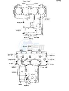 ZX 750 F [NINJA 750R] (F4) [NINJA 750R] drawing CRANKCASE BOLT PATTERN