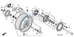 CBR600RRA E drawing REAR WHEEL