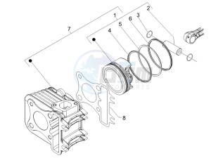 LX 150 4T ie E3 Vietnam drawing Cylinder - piston - wrist pin unit