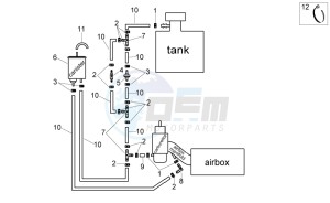 Scarabeo 100 4T e3 net drawing Fuel vapour recover system