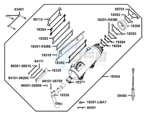 PEOPLE S 300 I drawing Exhaust Muffler