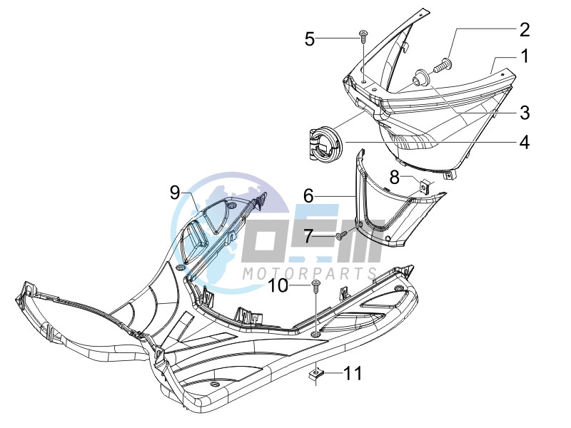 Central cover - Footrests