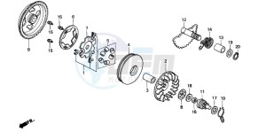 SFX50S drawing DRIVE FACE/ KICK STARTER SPINDLE