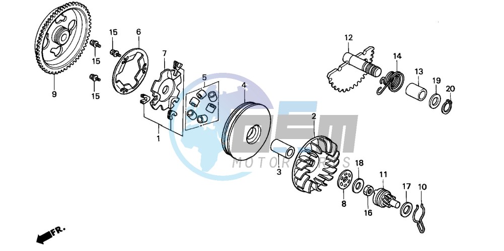 DRIVE FACE/ KICK STARTER SPINDLE