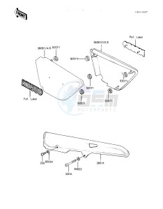 KZ 550 A (A3-A4) drawing SIDE COVERS_CHAIN COVER -- 82-83 A3_A4- -