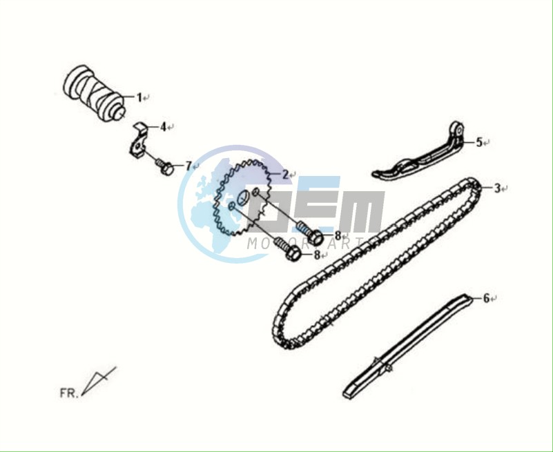 CHAIN / CHAIN TENSIONER / CHAIN GUIDE