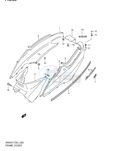 AN400 (E2) Burgman drawing FRAME COVER (MODEL X)