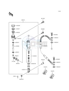 KDX 200 E [KDX200] (E1-E3) [KDX200] drawing REAR MASTER CYLINDER