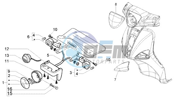 Front light turn signal lamp