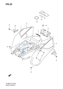 LT-Z90 (P19) drawing REAR FENDER (MODEL K7 K8 K9)