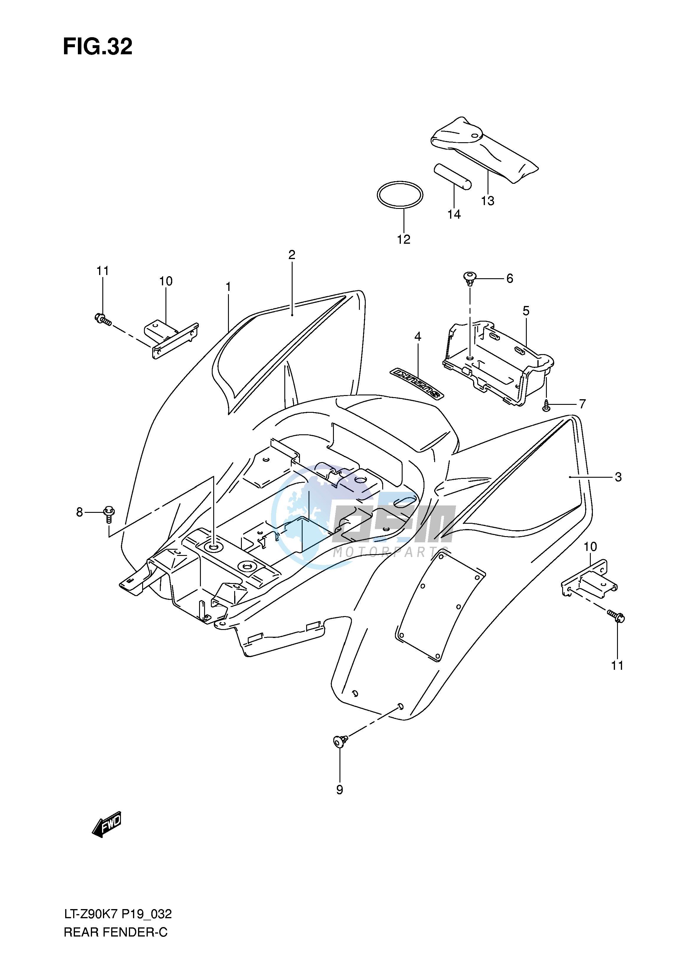 REAR FENDER (MODEL K7 K8 K9)