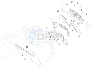 GTS 150 SUPER 4T 3V IE ABS E4 (EMEA) drawing Rear cover - Splash guard