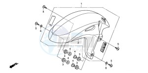 CB600F CB600F drawing FRONT FENDER