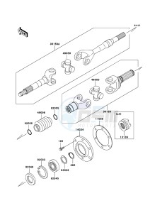 MULE 3010 DIESEL 4x4 KAF950-B3 EU drawing Drive Shaft-Rear