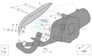 Scarabeo 50 4T E2 drawing Exhaust pipe