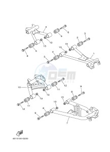 YFM450FWAD YFM45FGPD GRIZZLY 450 EPS (1CTP 1CTR 1CTS) drawing REAR ARM