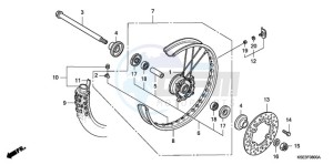 CRF150R9 Australia - (U) drawing FRONT WHEEL